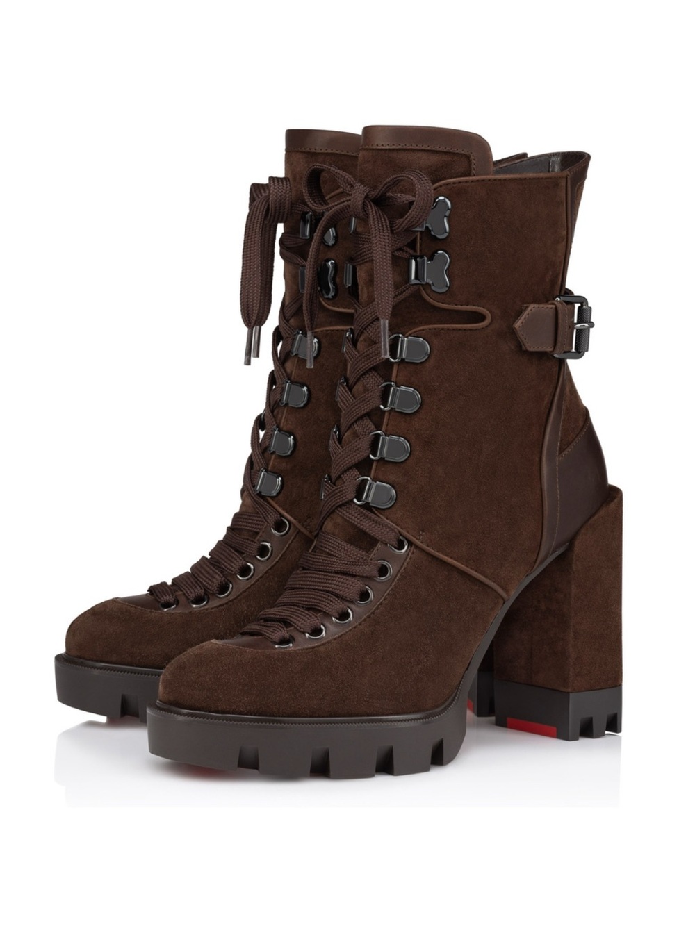 Christian Louboutin Macademia
100 Brown Platform Block Heel
Combat Boot 36